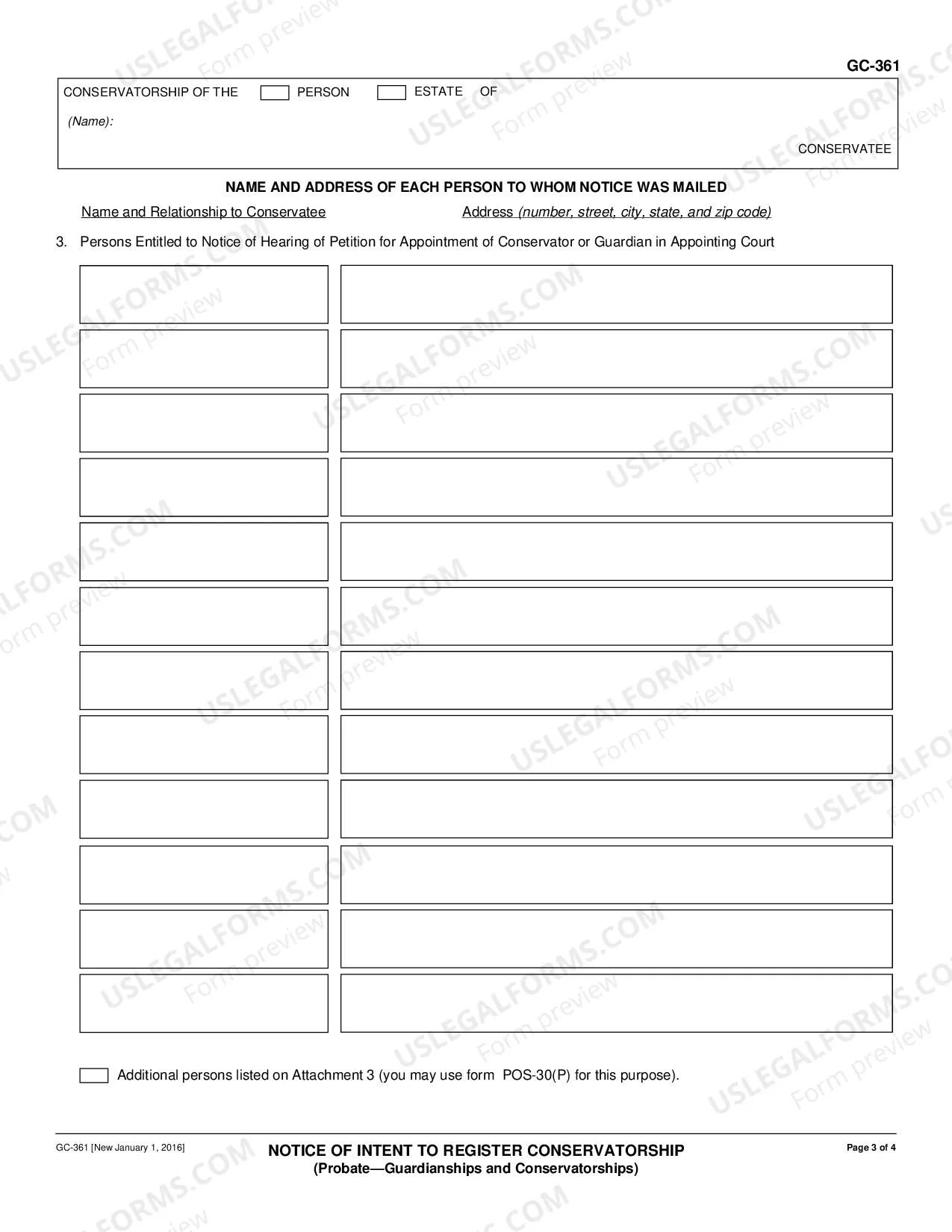 Preview Notice of Intent to Register Conservatorship