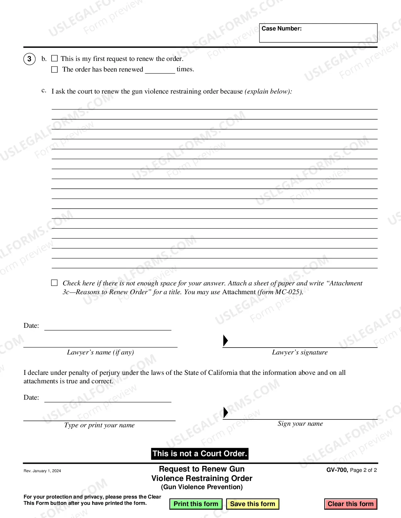 Preview Request to Renew Gun Violence Restraining Order