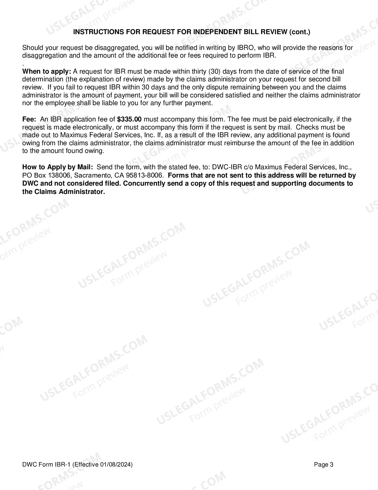 Preview Request For Independent Bill Review
