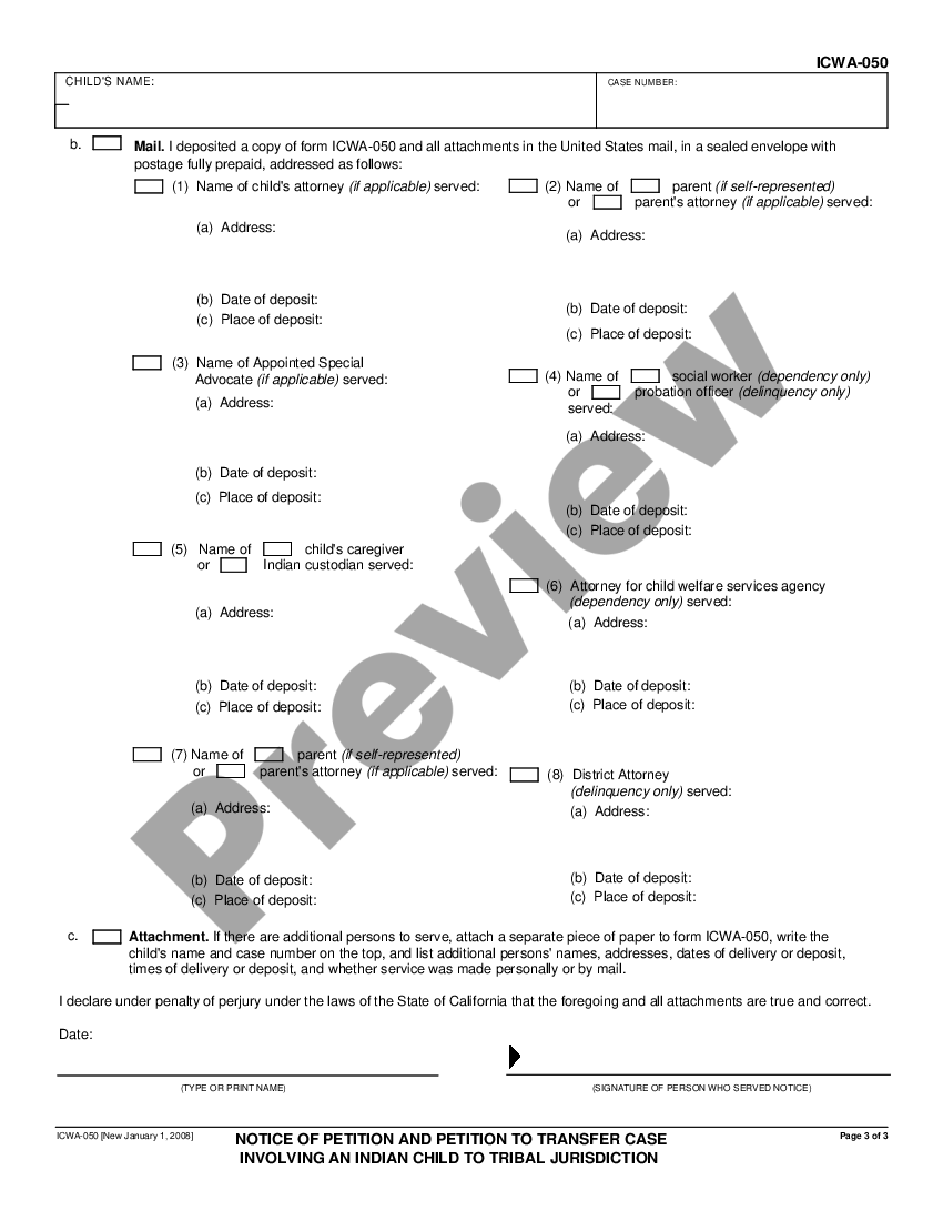 California Notice of Petition and Petition to Transfer Case Involving ...