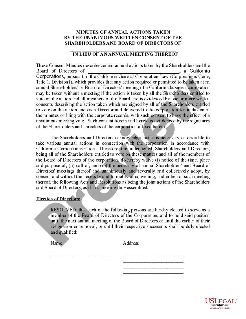 Preview Annual Minutes