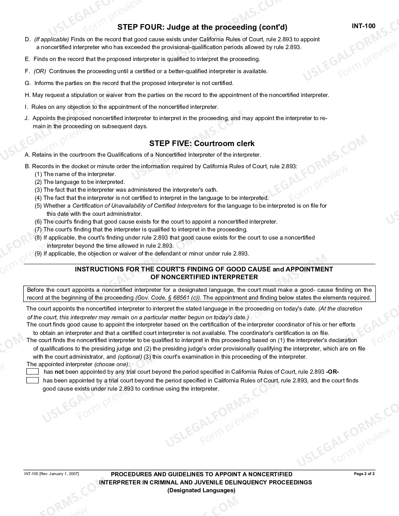 Preview Procedures and Guidelines to Appoint a Noncertified Interpreter in Criminal and Juvenile Delinquency Proceedings