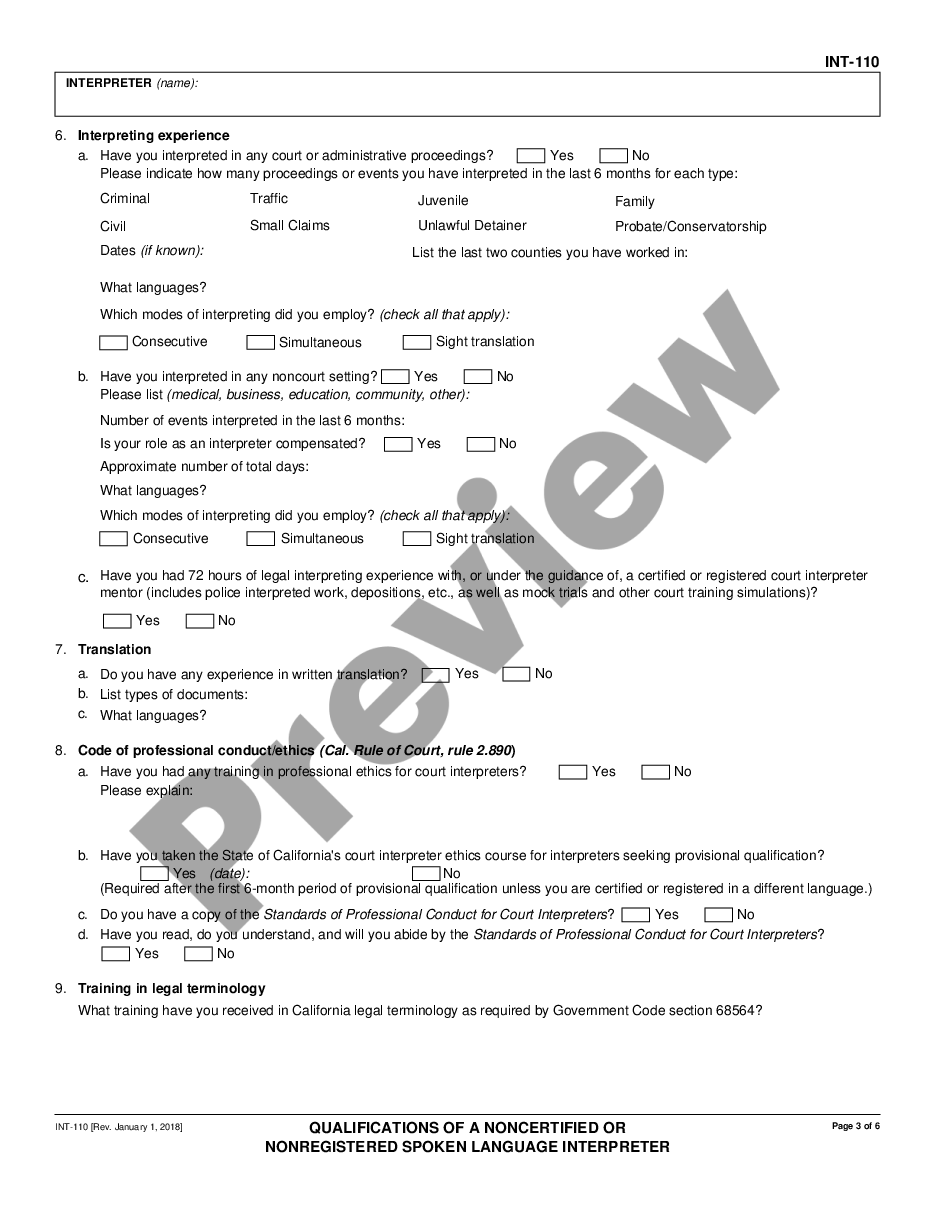 page 2 Qualifications of a Noncertified Interpreter preview