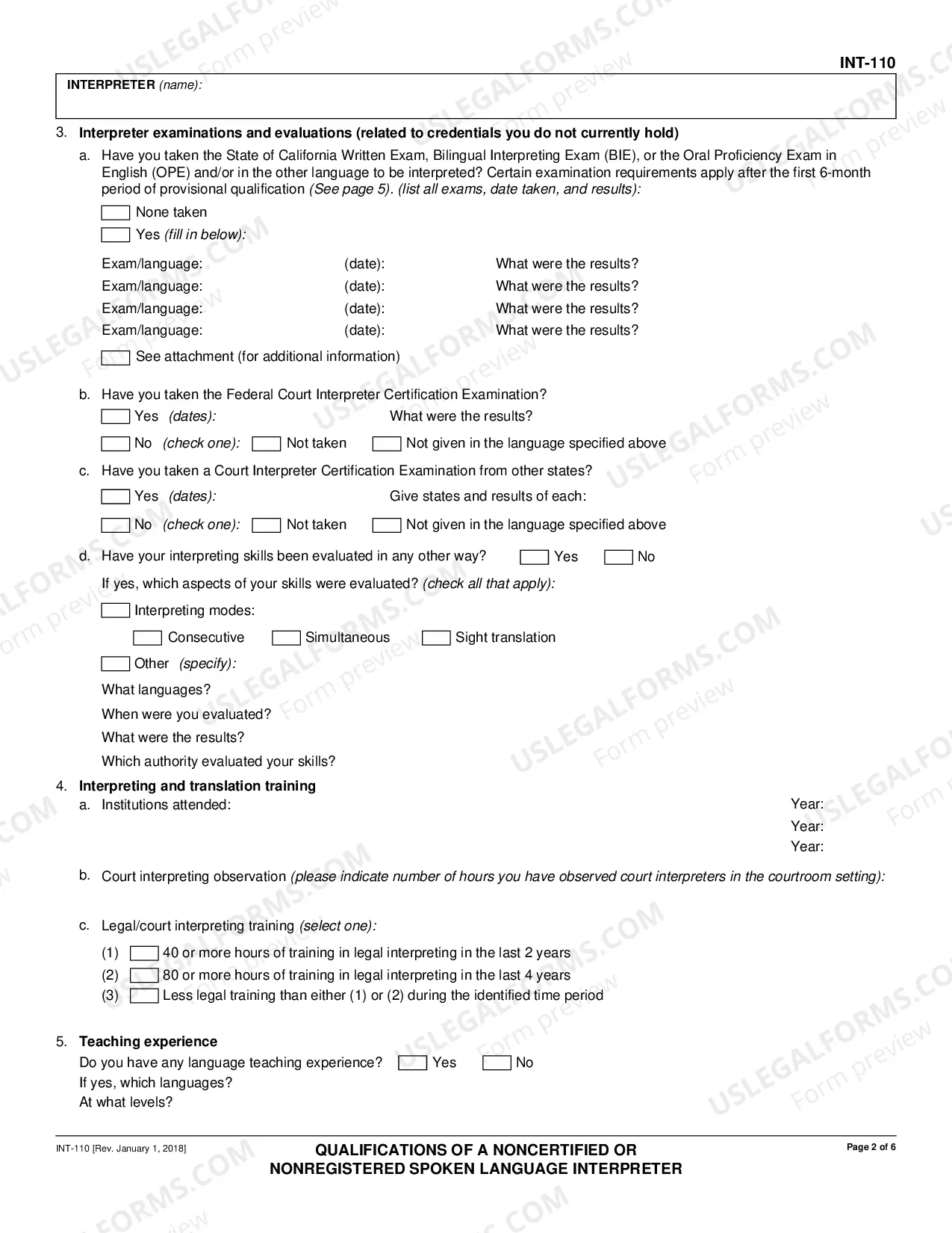 Preview Qualifications of a Noncertified Interpreter