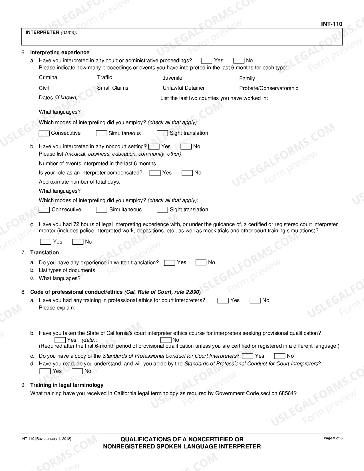 Preview Qualifications of a Noncertified Interpreter