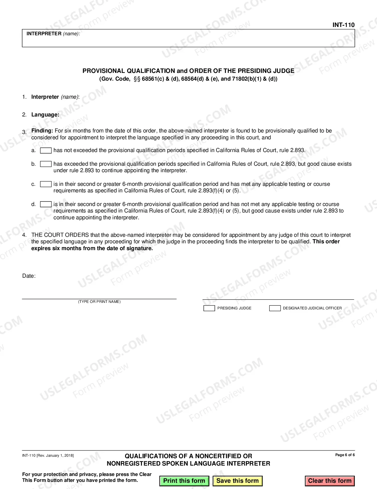Preview Qualifications of a Noncertified Interpreter