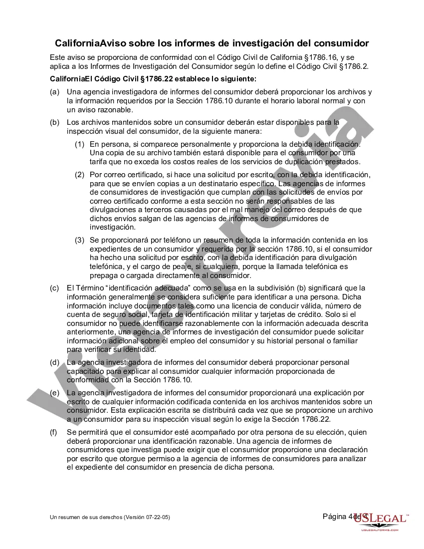 Preview Resumen de los derechos de la Ley de informes crediticios justos