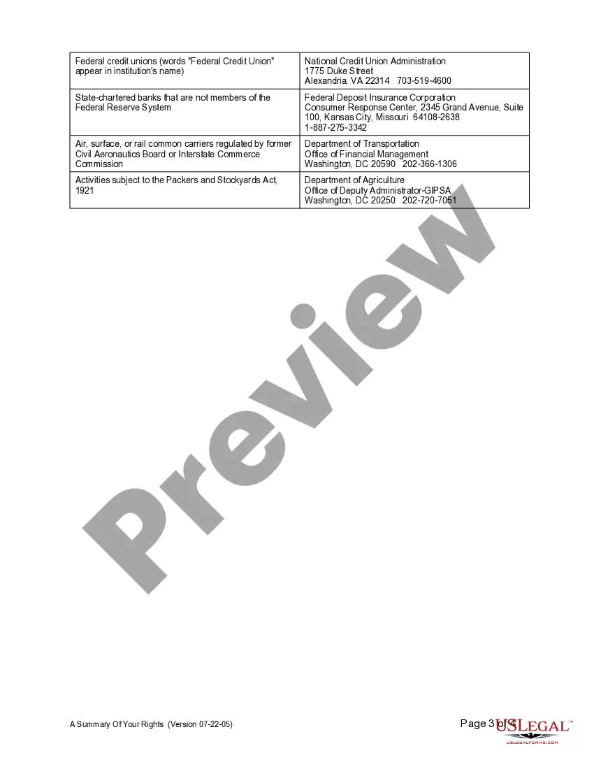Get Summary of Fair Credit Reporting Act Rights Preview Summary of Fair Credit Reporting Act Rights