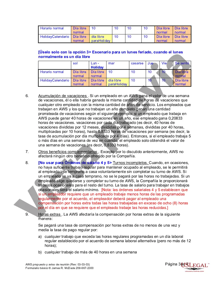 Preview AWS propuesto y aviso de reunión