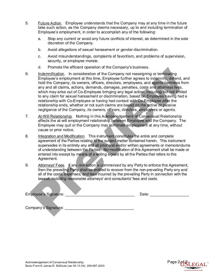 relationship contract form