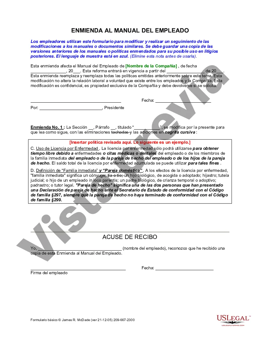 Preview Enmienda al Manual del Empleado