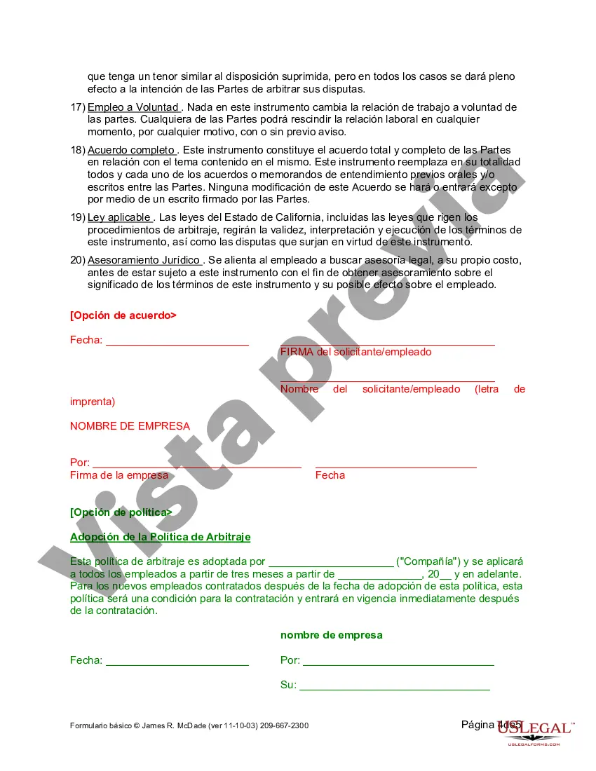 Preview Acuerdo y política de arbitraje