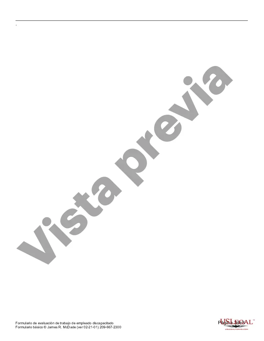 Preview Formulario de evaluación de trabajo de empleado discapacitado