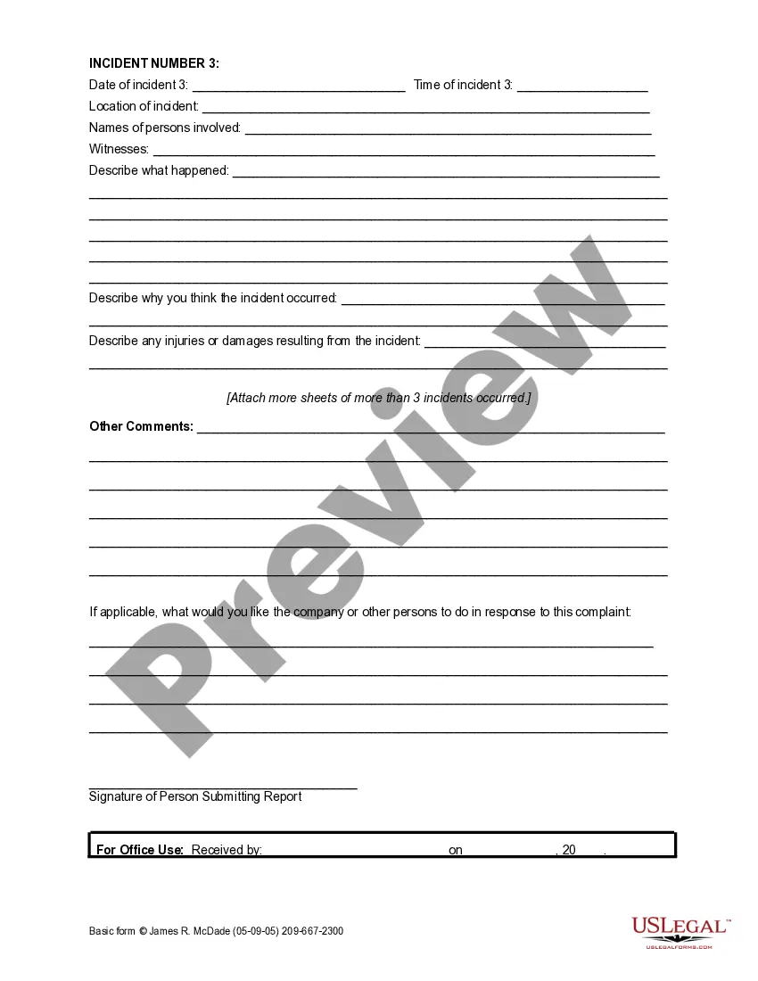 Get Employee Complaint Form Preview Employee Complaint Form