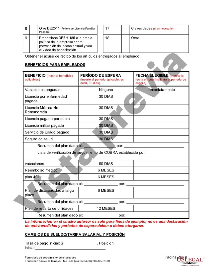 Preview Formulario de seguimiento de empleados