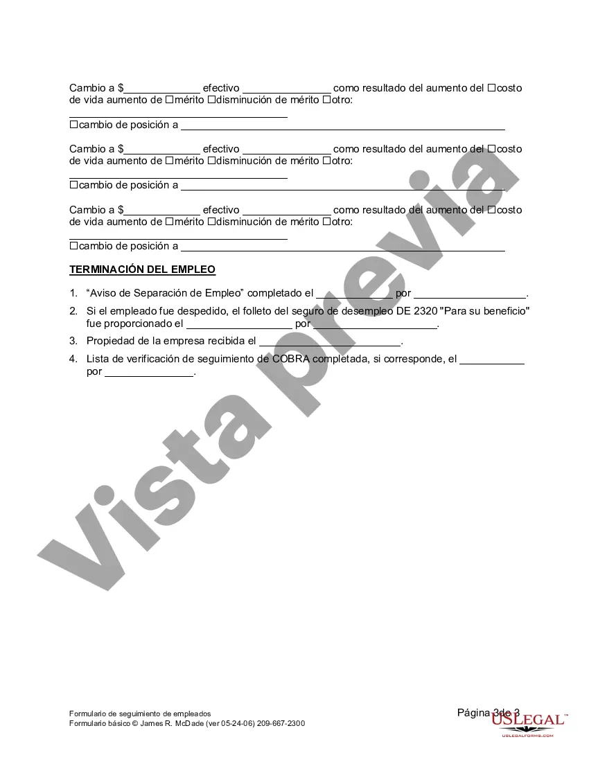 Preview Formulario de seguimiento de empleados