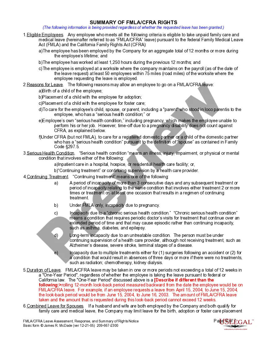 Get FMLA Request and Summary of Rights Notice Preview FMLA Request and Summary of Rights Notice