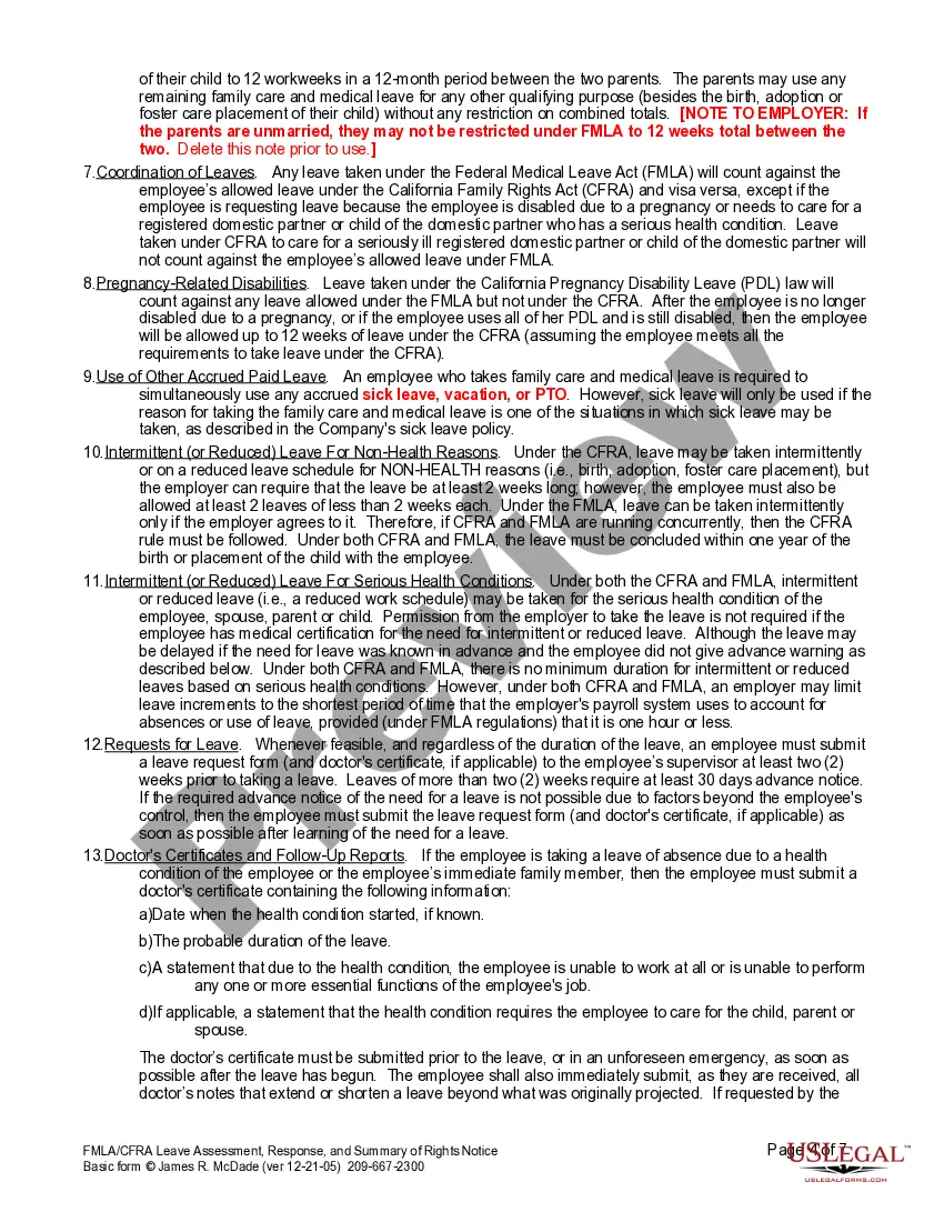Get FMLA Request and Summary of Rights Notice Preview FMLA Request and Summary of Rights Notice