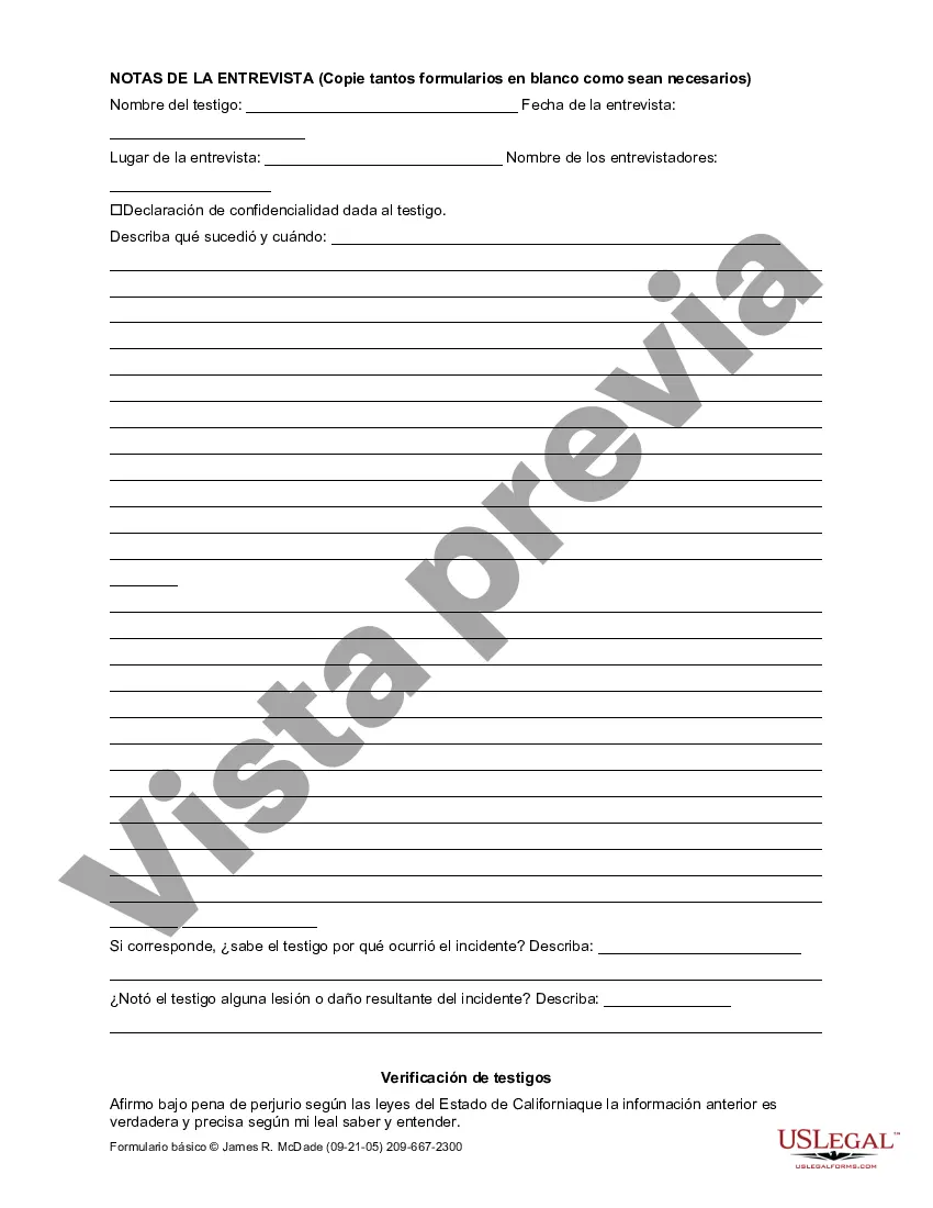 Preview Formulario de investigación de incidentes