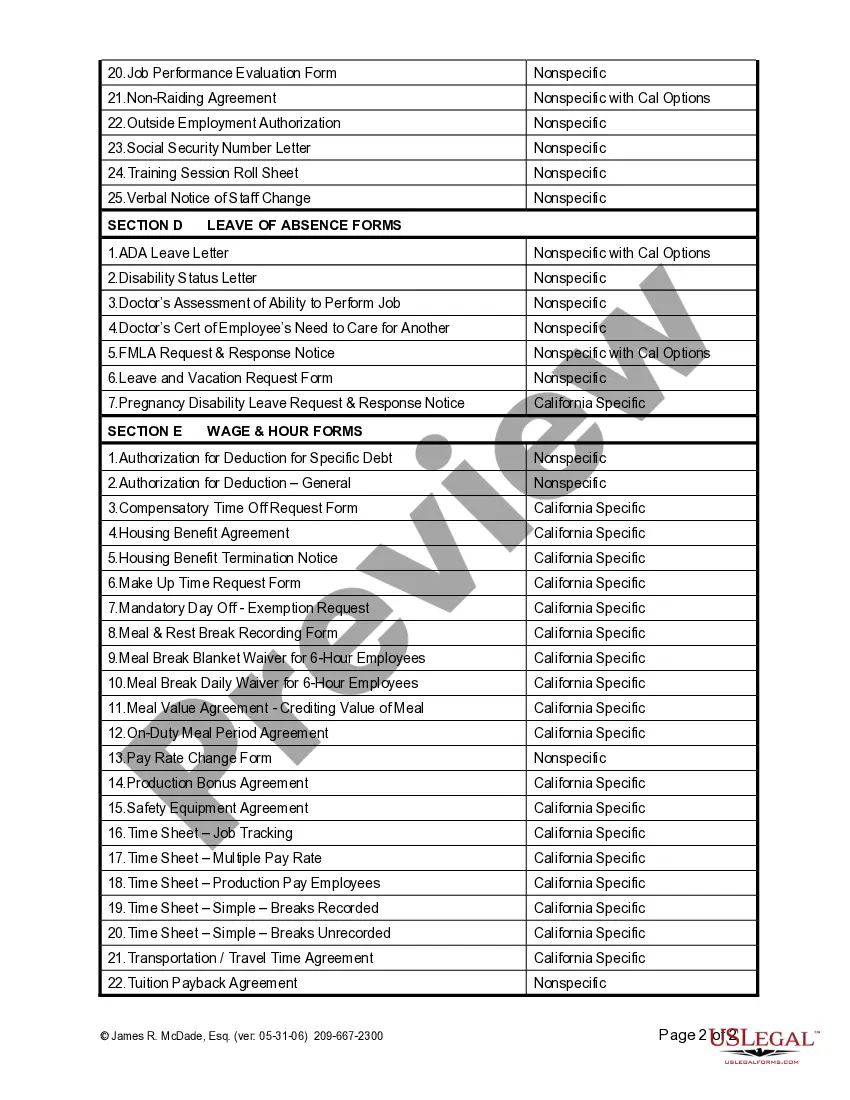 Get Index of Personnel Forms Preview Index of Personnel Forms