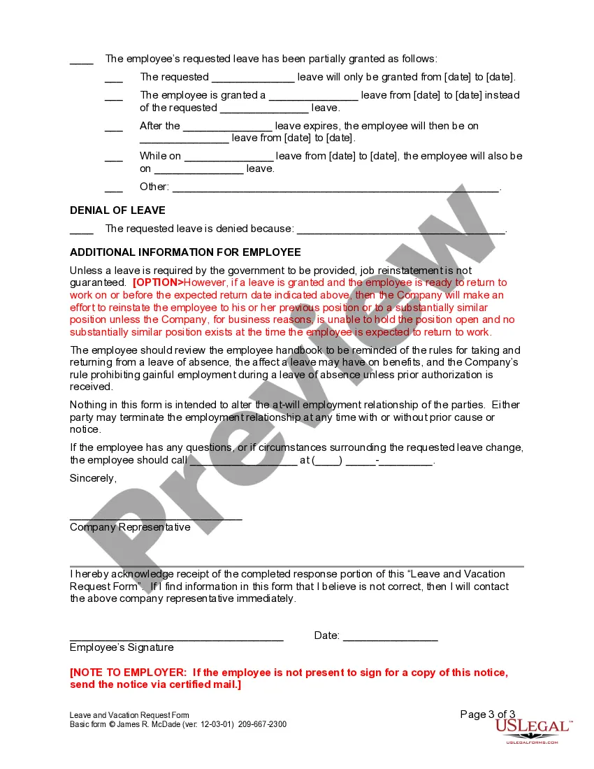 Get Leave and Vacation Request Form Preview Leave and Vacation Request Form