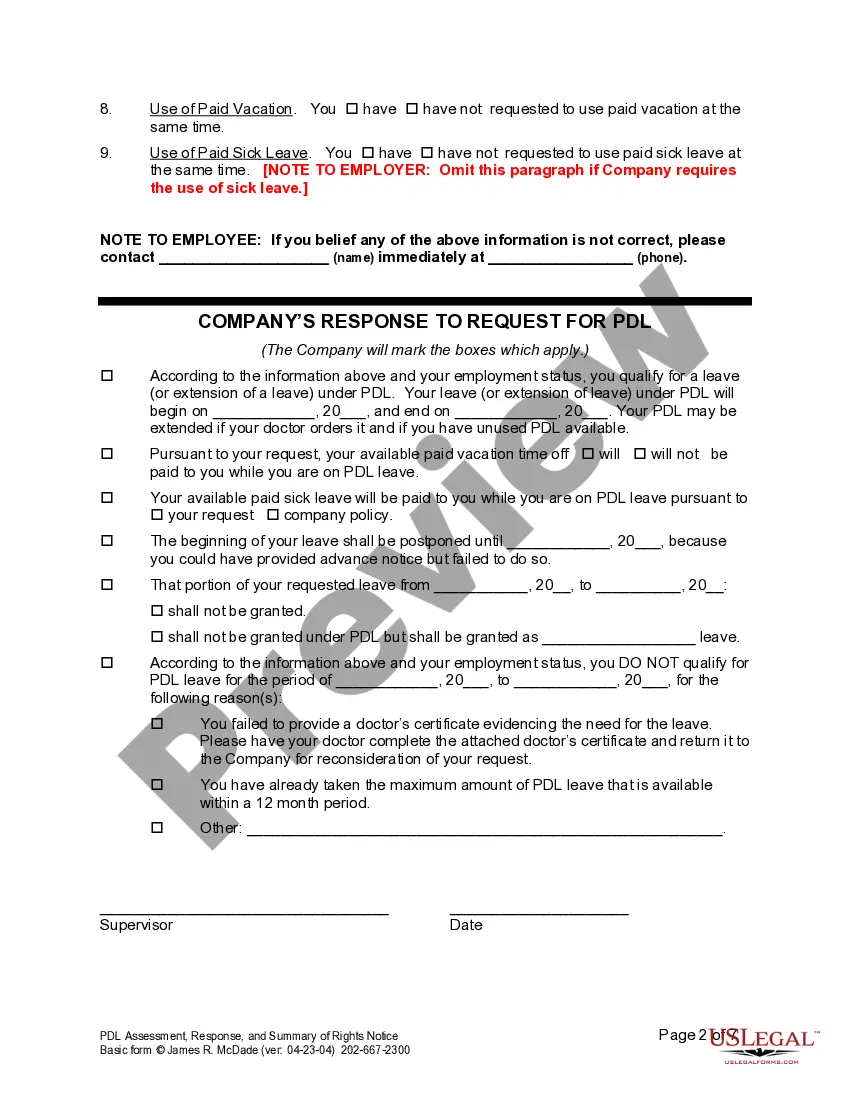 Get PDL Request Response and Notice Preview PDL Request Response and Notice
