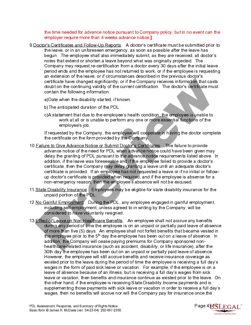 Get PDL Request Response and Notice Preview PDL Request Response and Notice