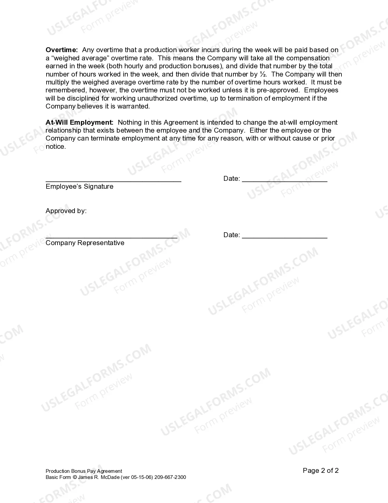 Preview Production Bonus Pay Agreement for Construction