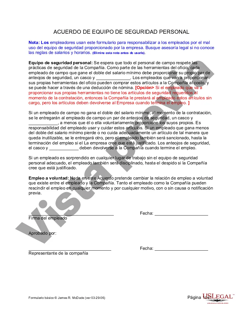 Preview Acuerdo de equipo de seguridad