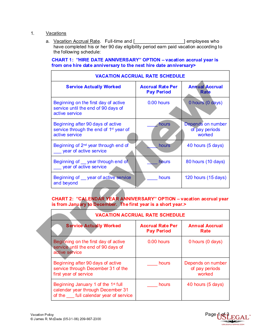 California Vacation Policy Ca Vacation Laws US Legal Forms