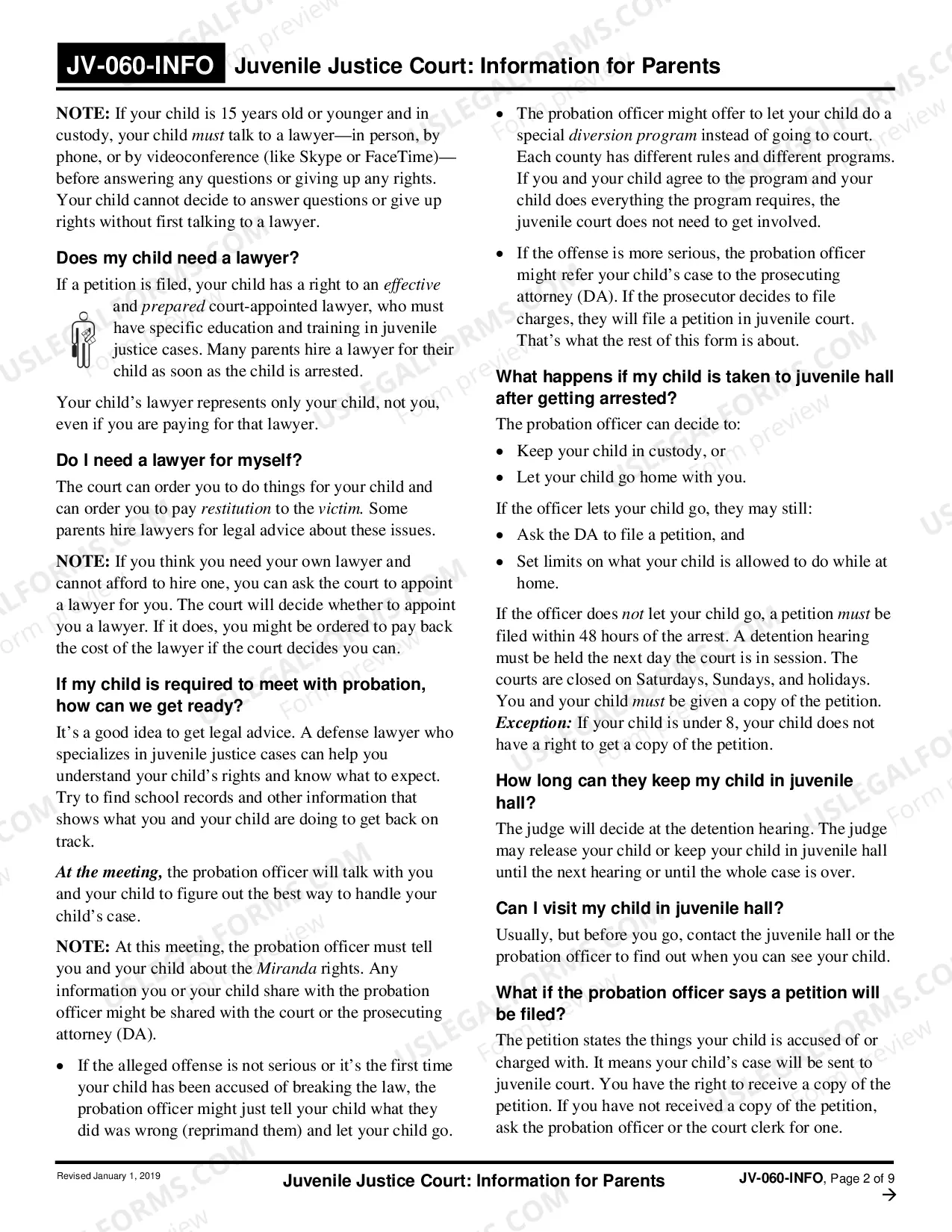 Preview Juvenile Justice Court - Information for Parents