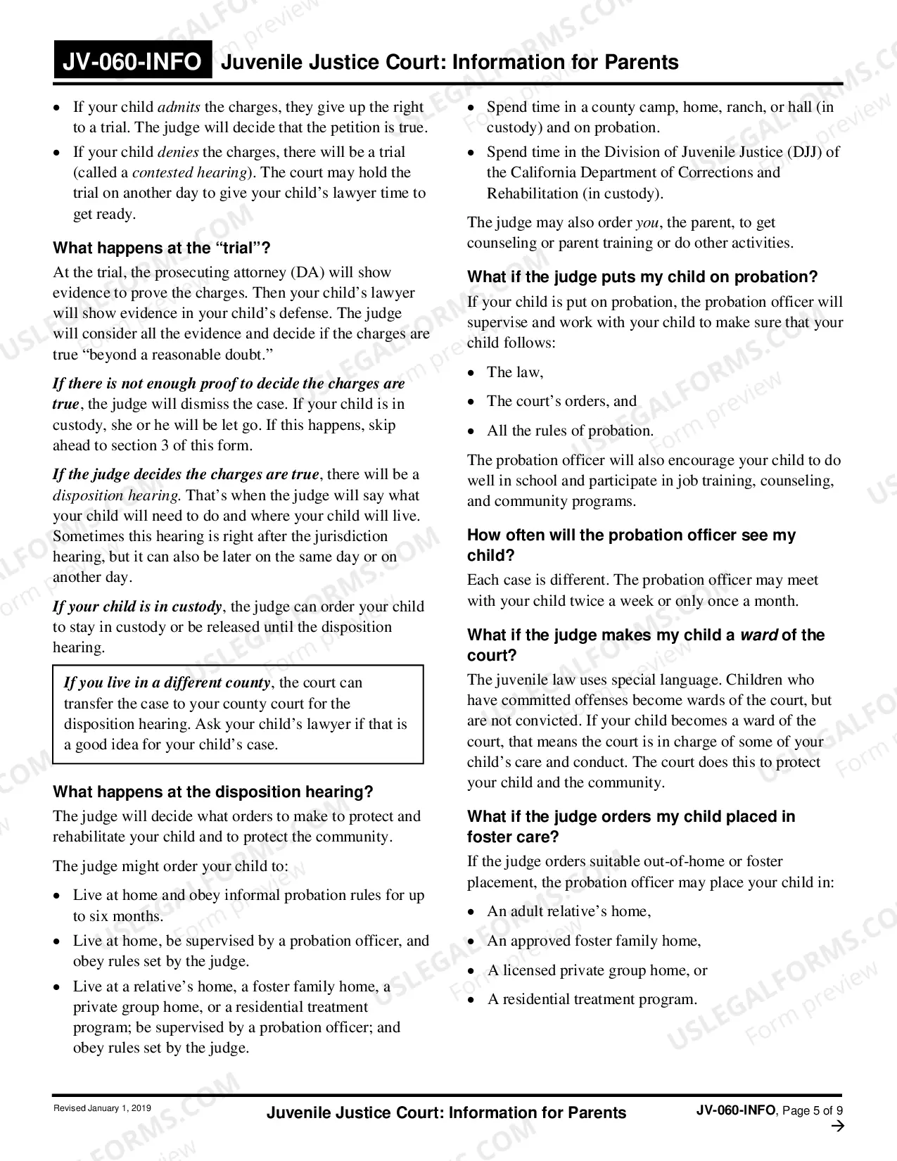 Preview Juvenile Justice Court - Information for Parents