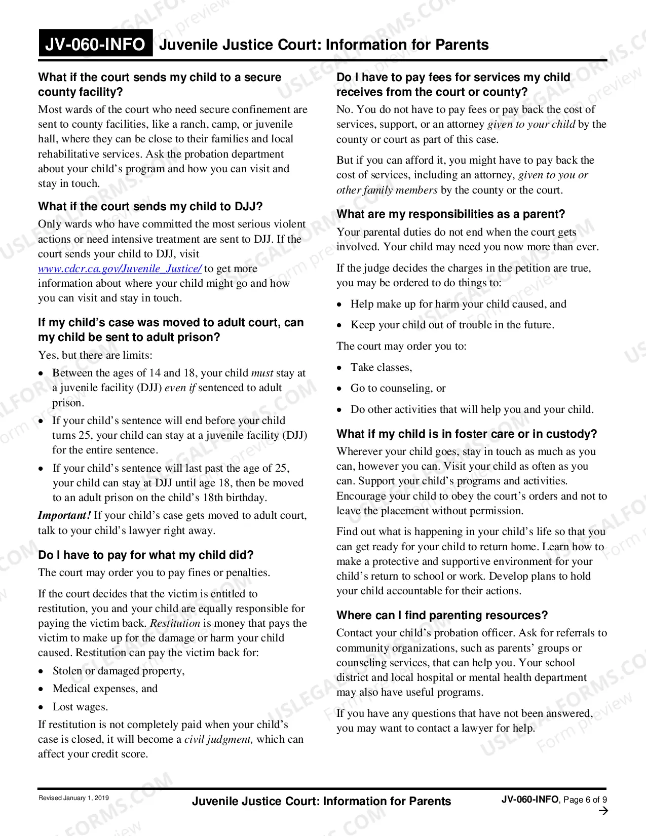 Preview Juvenile Justice Court - Information for Parents