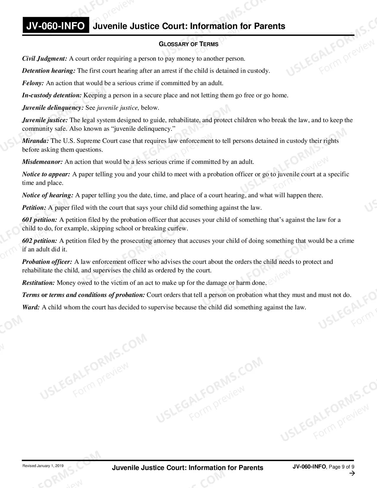 Preview Juvenile Justice Court - Information for Parents