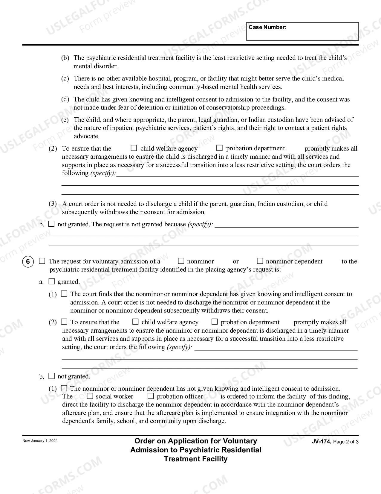 Preview Order on Application for Voluntary Admission to Psychiatric Residential Treatment Facility