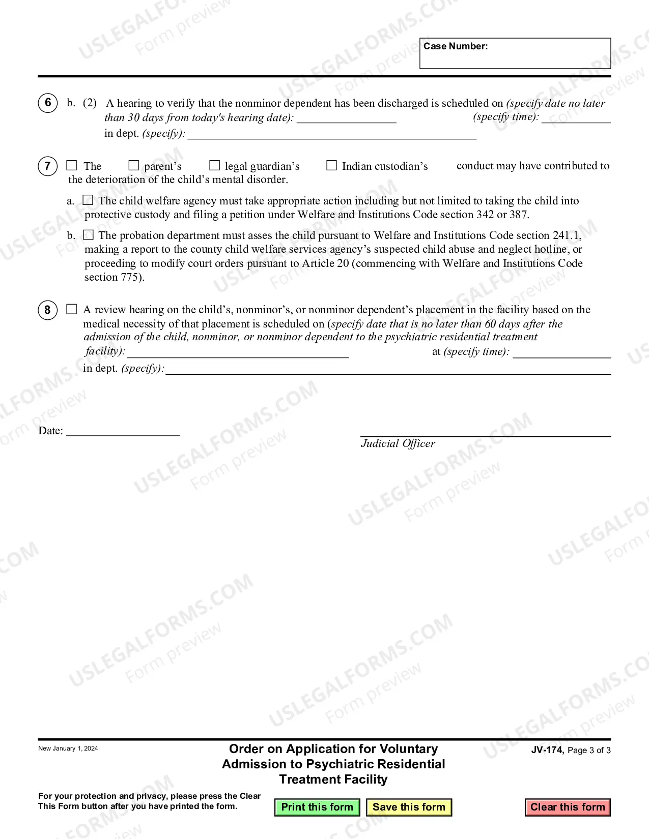 Preview Order on Application for Voluntary Admission to Psychiatric Residential Treatment Facility