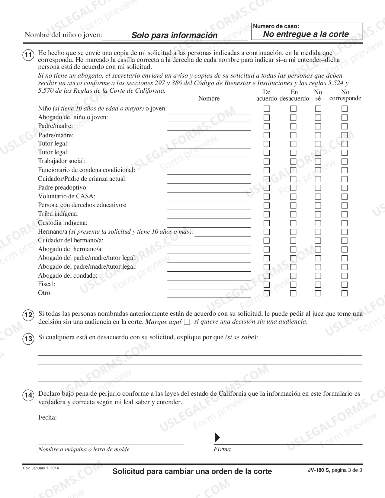 Preview Modification Petition Attachment - Spanish
