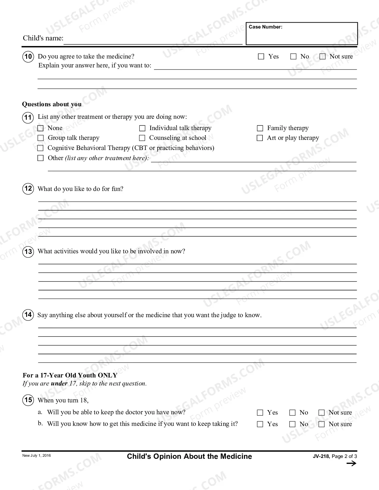 Preview Child's Opinion About the Medicine