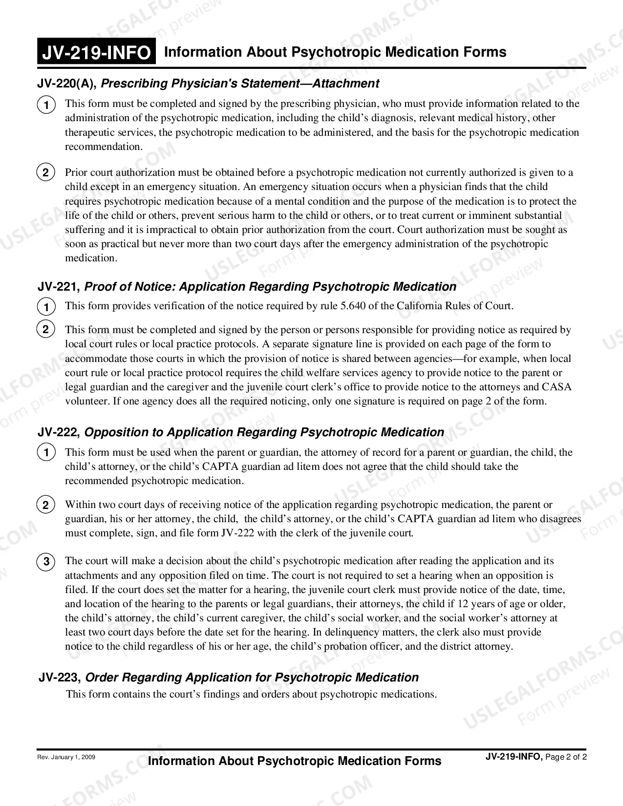 Preview Information About Psychotropic Medication Forms