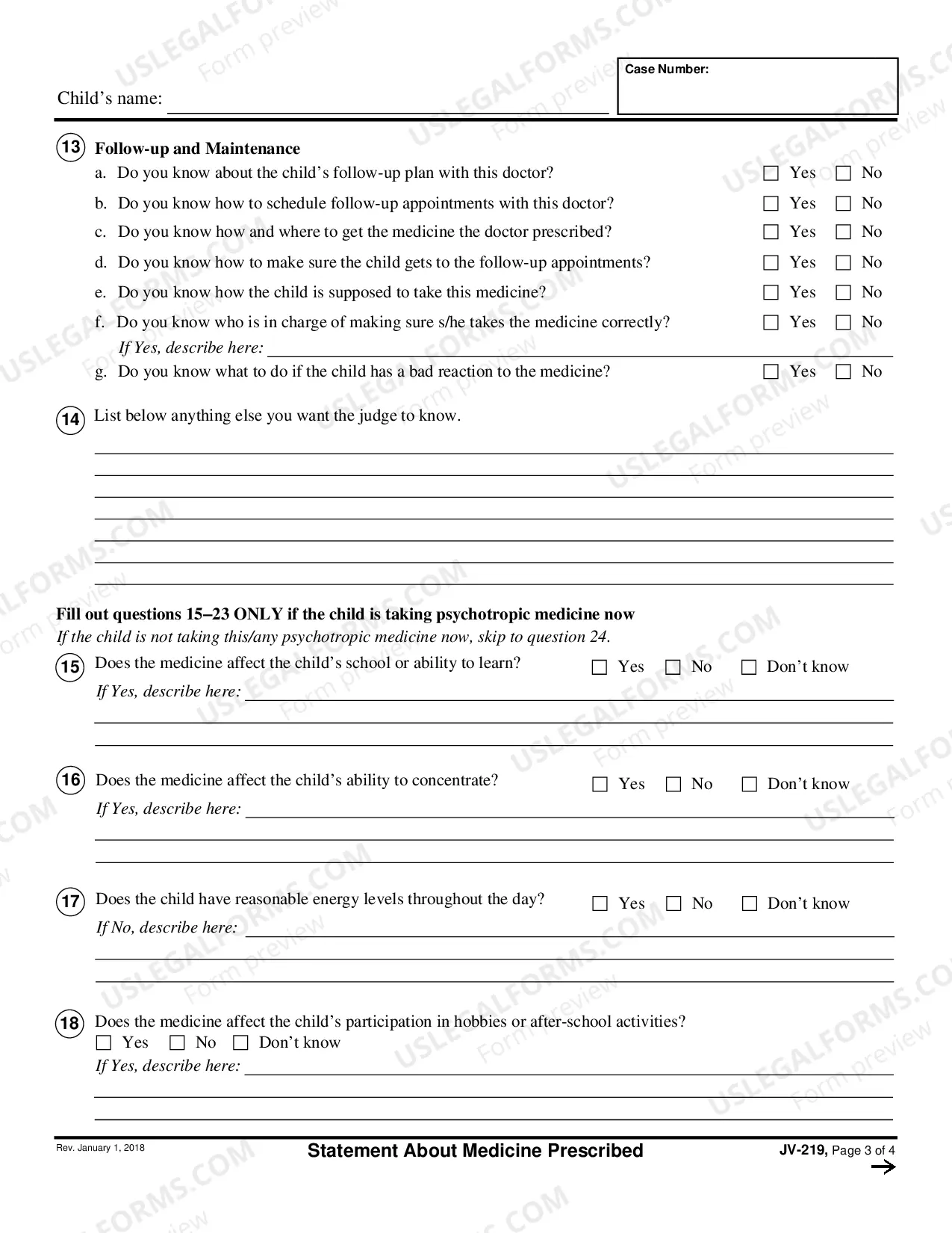 Preview Statement About Medicine Prescribed