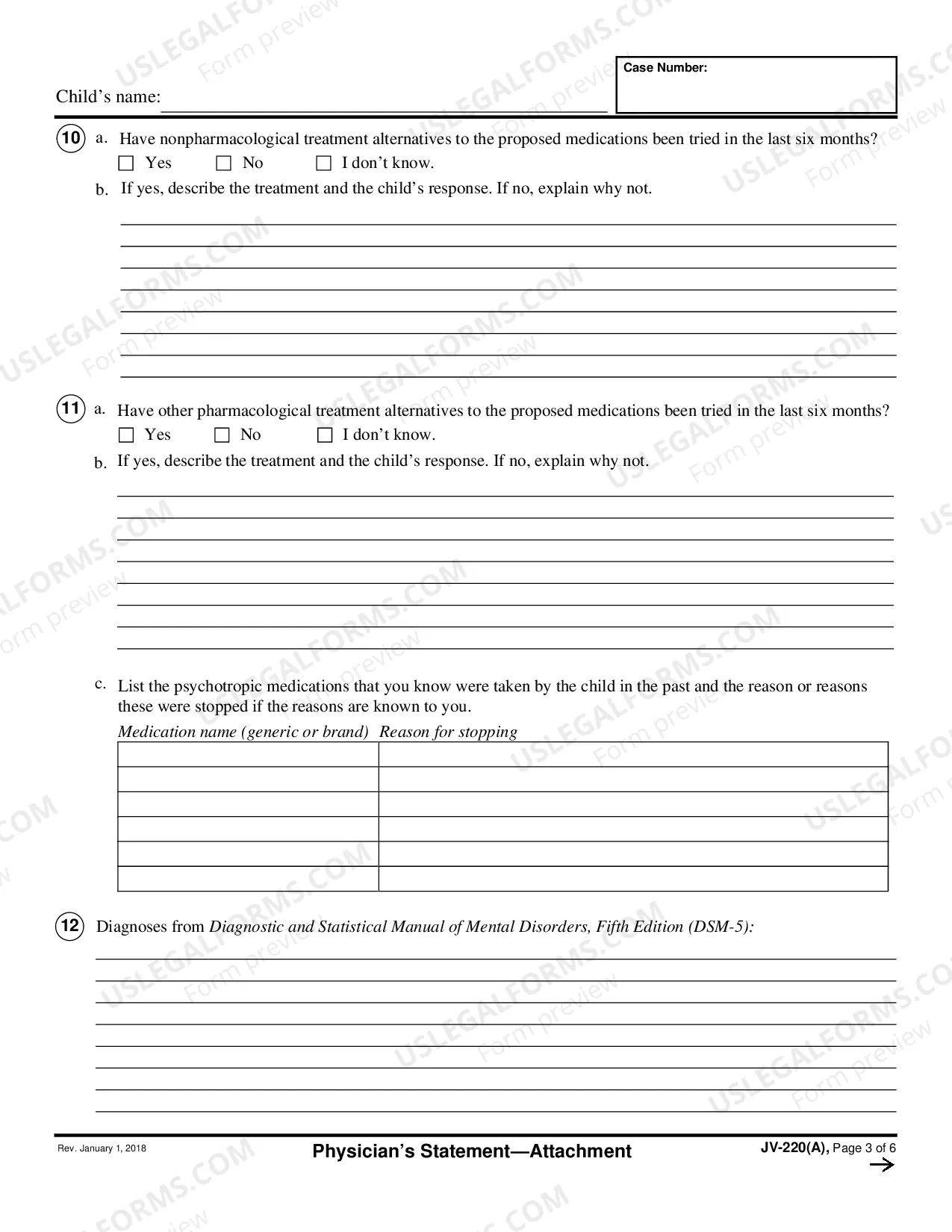 Preview Prescribing Physician's Statement - Attachment