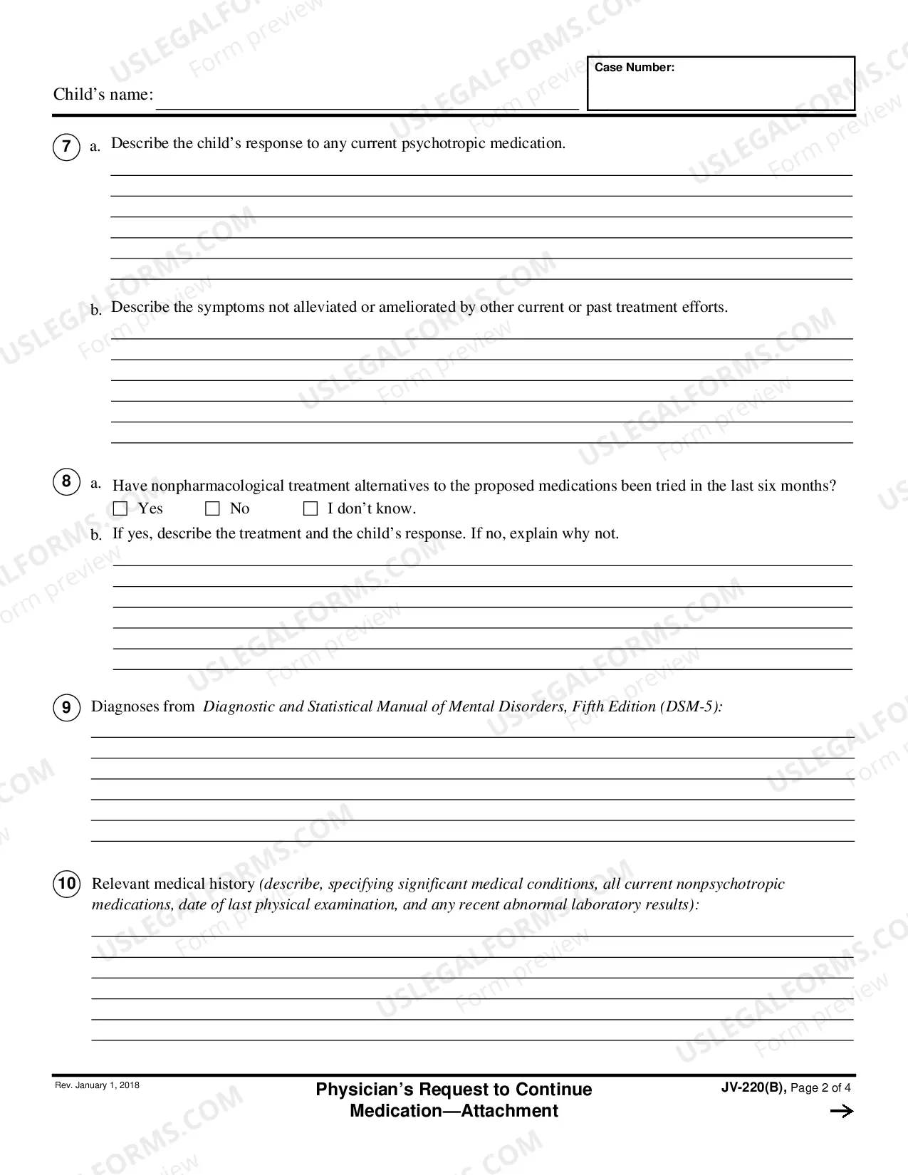 Preview Physician's Request to Continue Medication - Attachment