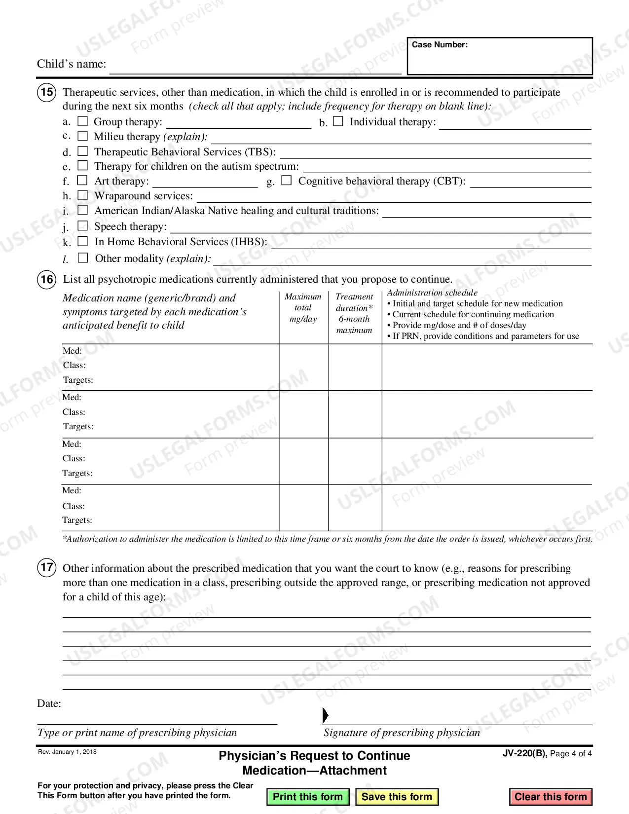 Preview Physician's Request to Continue Medication - Attachment