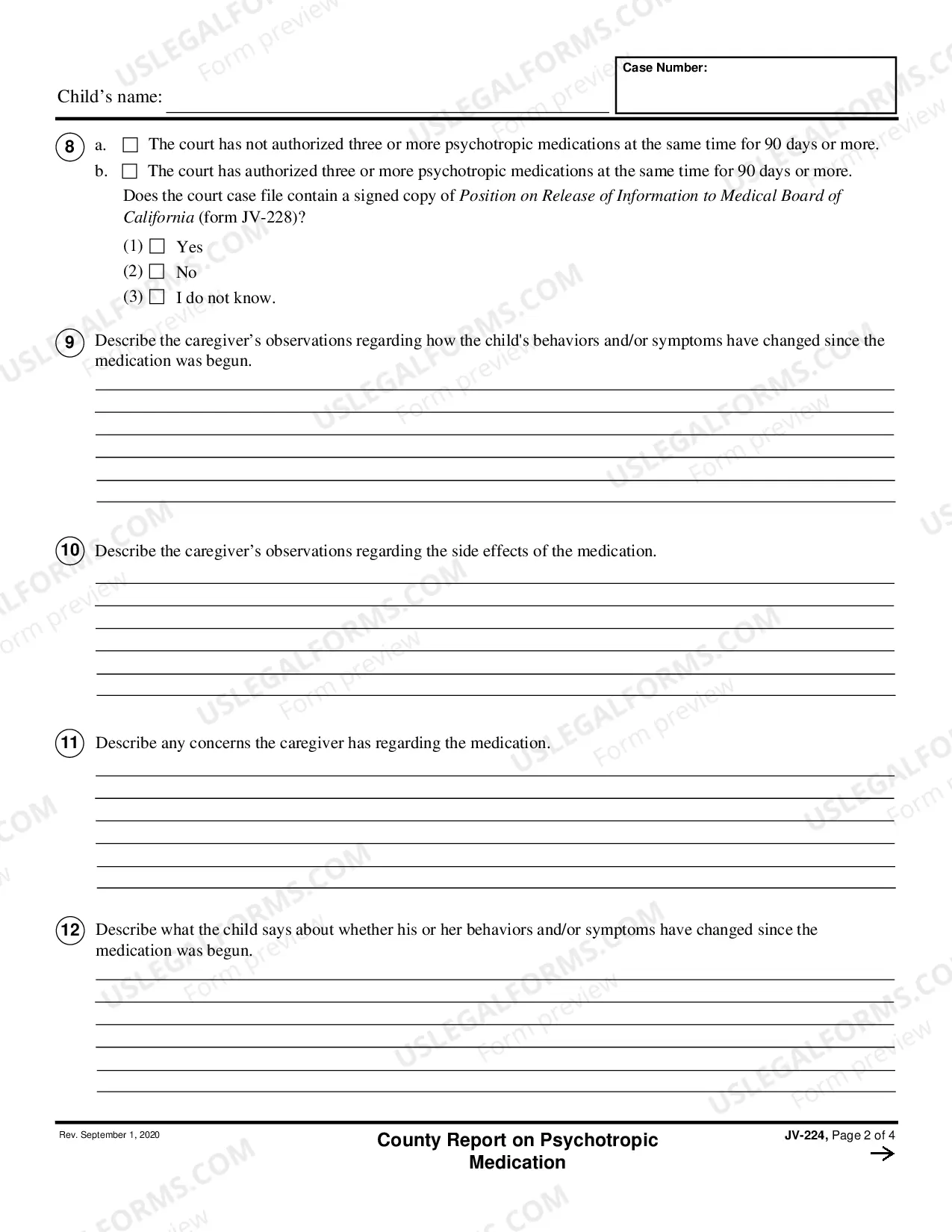 Preview County Report on Psychotropic Medication