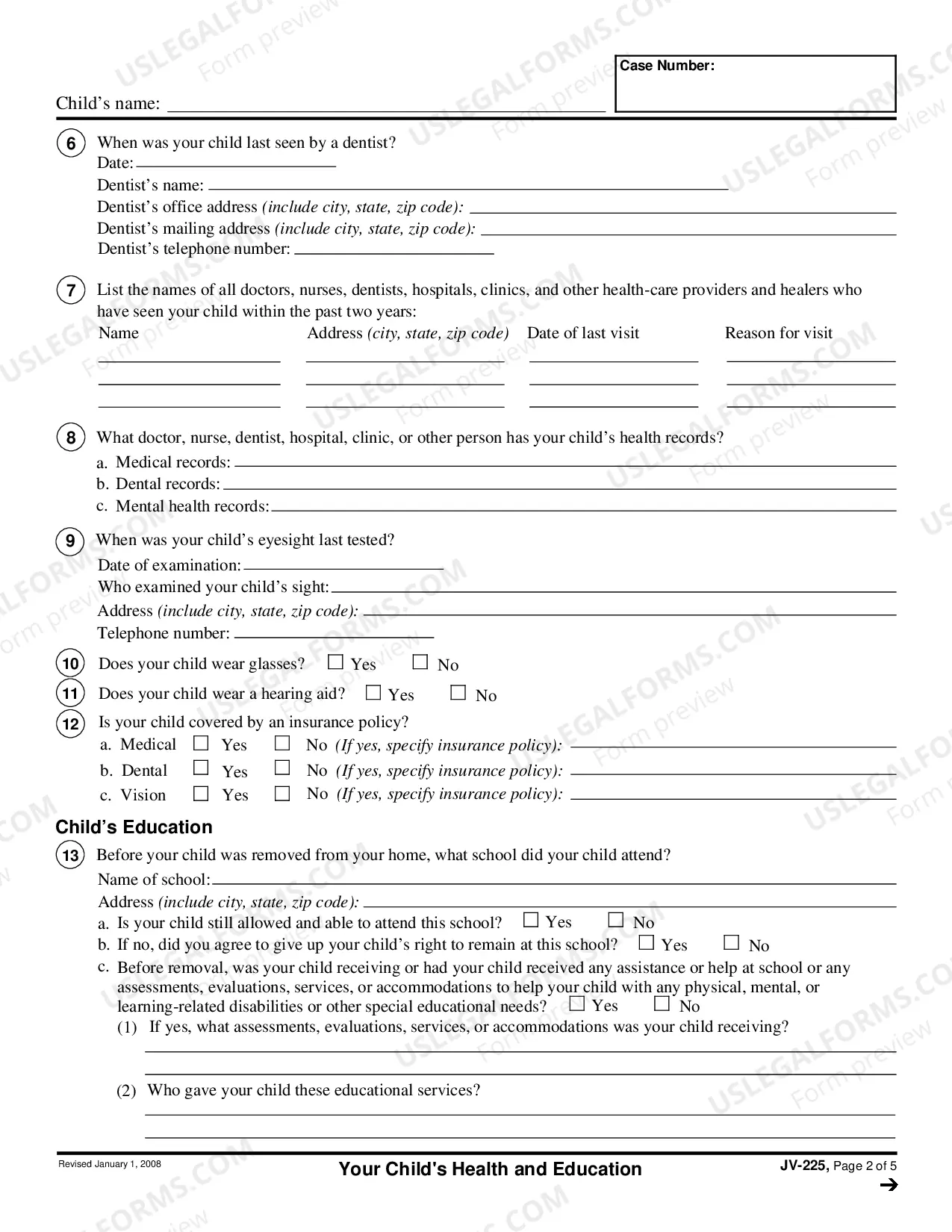 Preview Health and Education Questionnaire