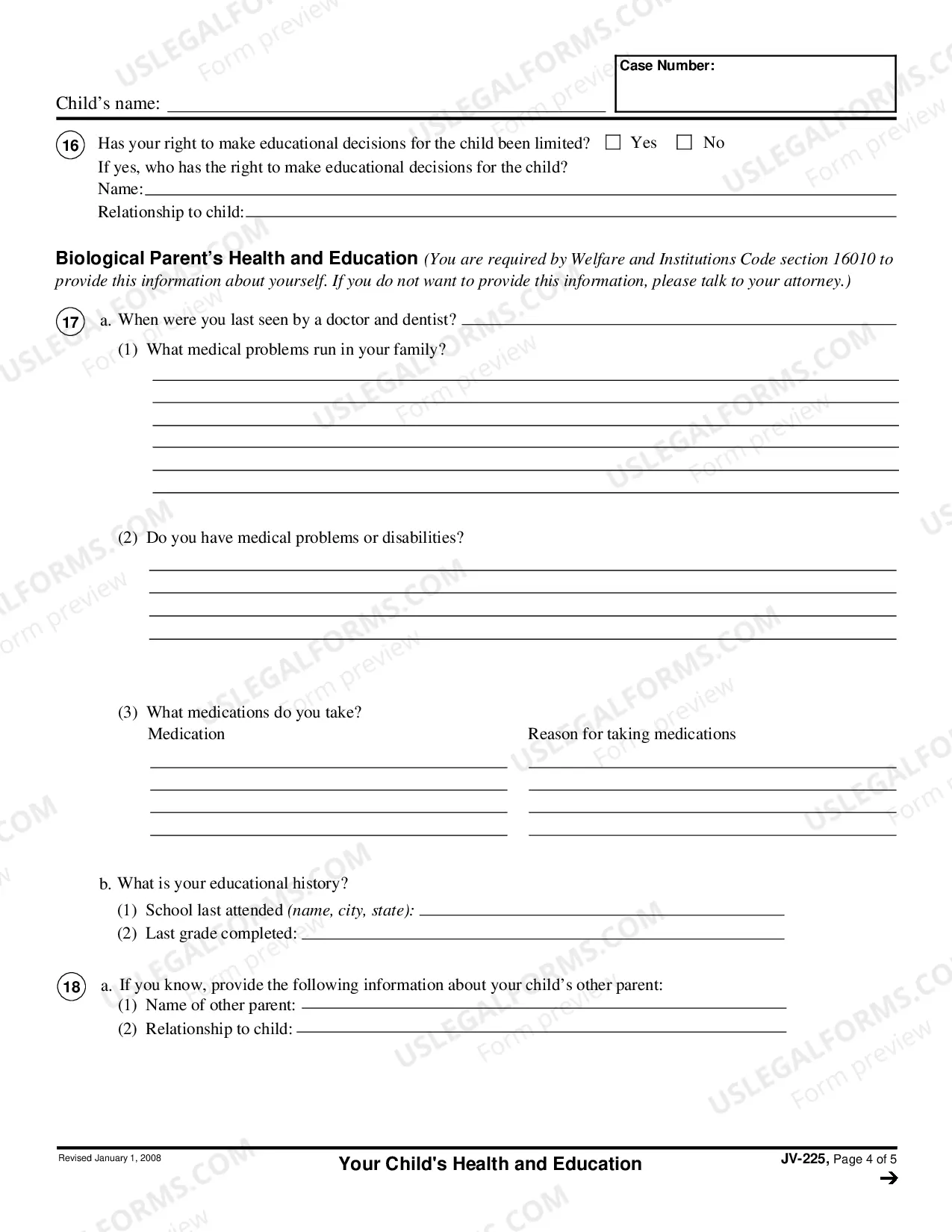 Preview Health and Education Questionnaire