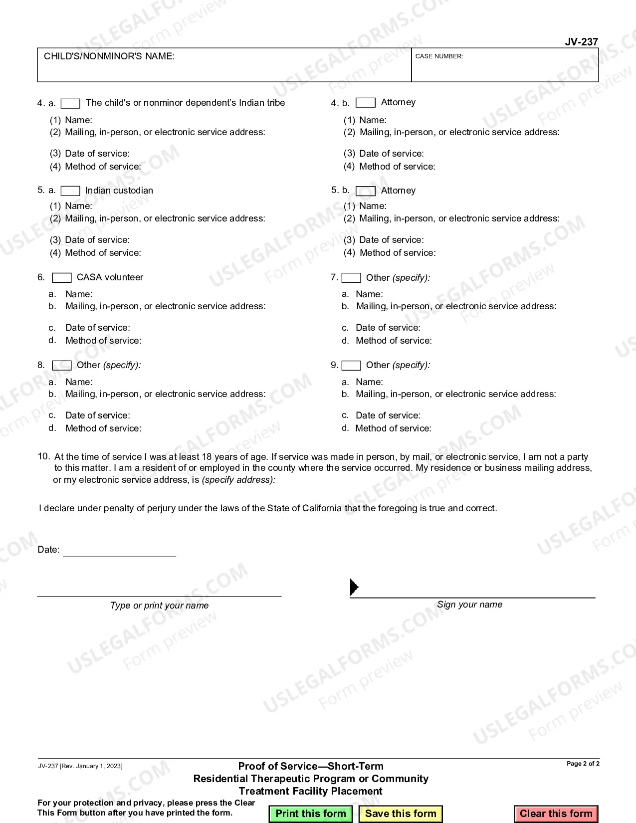 Preview Proof of Service - Short Term Therapeutic Program Placement