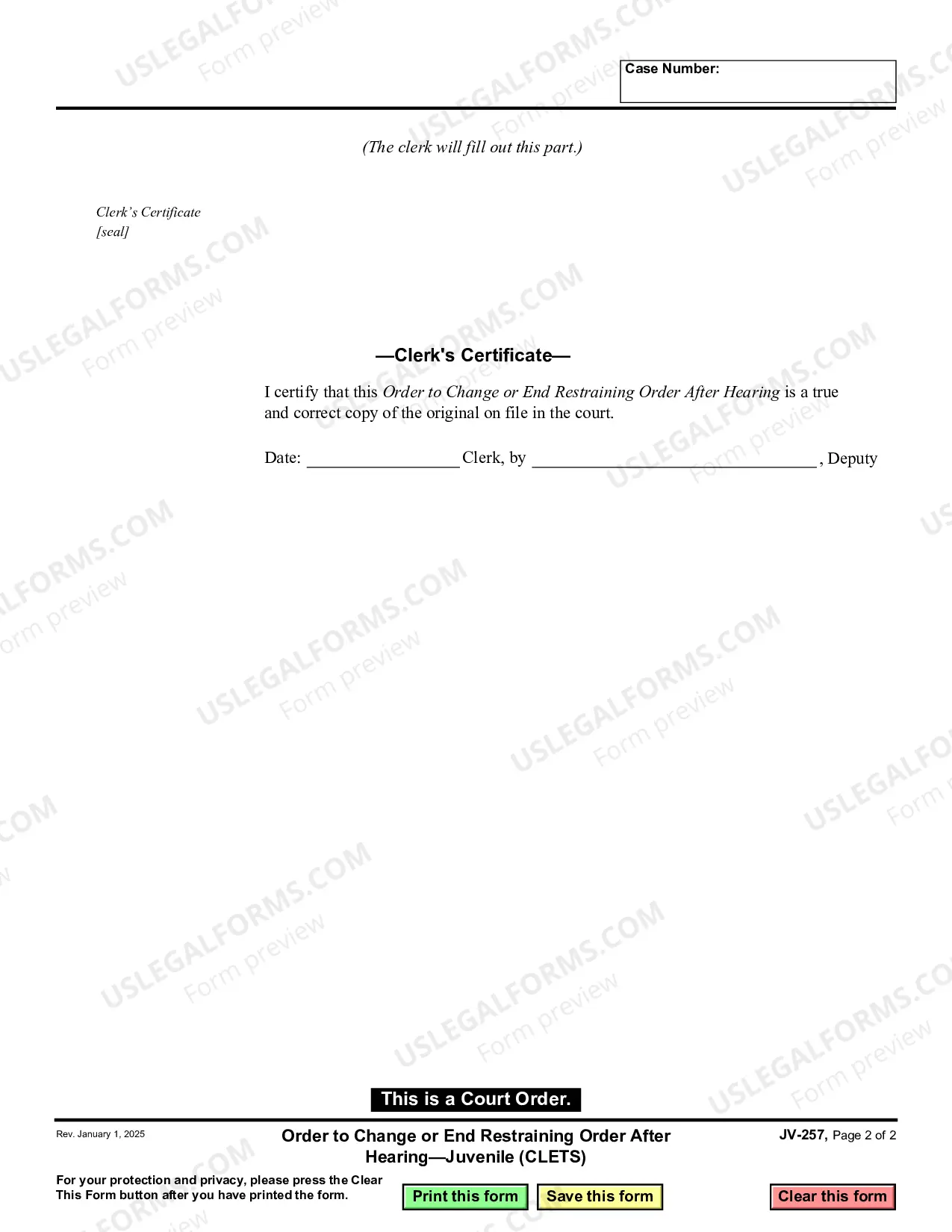 Preview Change to Restraining Order After Hearing