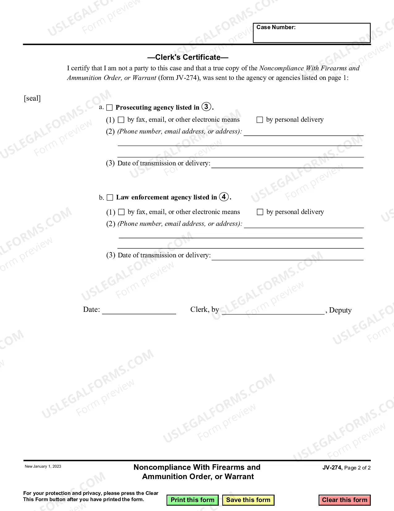 Preview Noncompliance with Firearms and Ammunition Order or Warrant - Juvenile