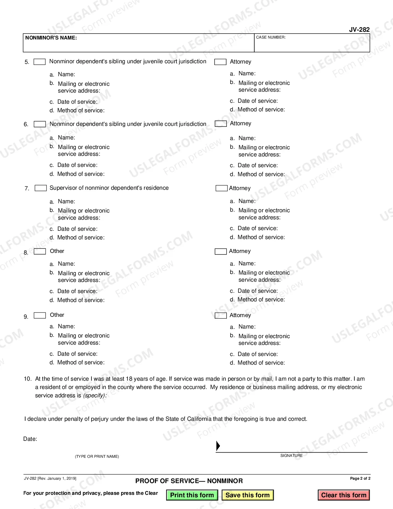 Preview Proof of Service - Nonminor